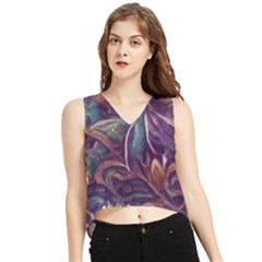 Abstract African Art Art Backdrop Background V-neck Cropped Tank Top