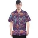 Abstract African Art Art Backdrop Background Men s Hawaii Shirt View1