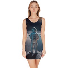 Ai Generated Space Astronaut Universe Moon Earth Bodycon Dress by Ravend