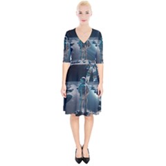 Ai Generated Space Astronaut Universe Moon Earth Wrap Up Cocktail Dress by Ravend