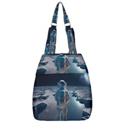 Ai Generated Space Astronaut Universe Moon Earth Center Zip Backpack by Ravend