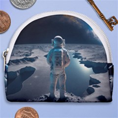 Ai Generated Space Astronaut Universe Moon Earth Horseshoe Style Canvas Pouch by Ravend