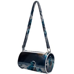 Ai Generated Space Astronaut Universe Moon Earth Mini Cylinder Bag by Ravend