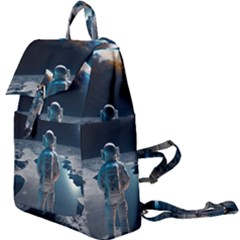 Ai Generated Space Astronaut Universe Moon Earth Buckle Everyday Backpack by Ravend