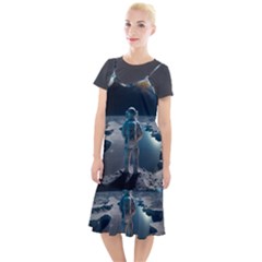 Ai Generated Space Astronaut Universe Moon Earth Camis Fishtail Dress by Ravend