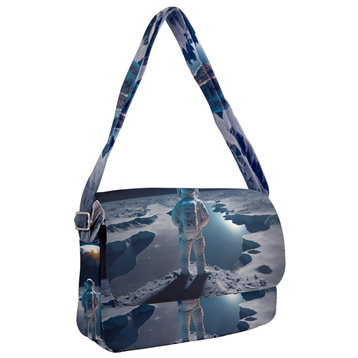 Ai Generated Space Astronaut Universe Moon Earth Courier Bag