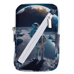 Ai Generated Space Astronaut Universe Moon Earth Belt Pouch Bag (large) by Ravend