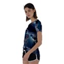 Ai Generated Space Astronaut Universe Moon Earth Short Sleeve Open Back Tee View2