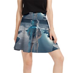 Ai Generated Space Astronaut Universe Moon Earth Waistband Skirt by Ravend