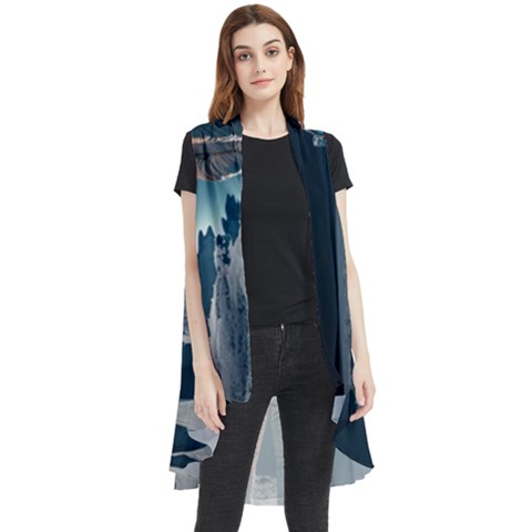 Ai Generated Space Astronaut Universe Moon Earth Sleeveless Chiffon Waistcoat Shirt by Ravend