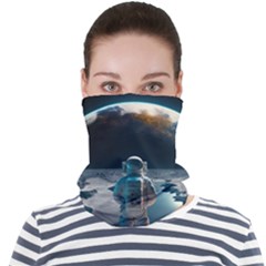 Ai Generated Space Astronaut Universe Moon Earth Face Seamless Bandana (adult) by Ravend