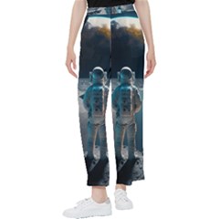 Ai Generated Space Astronaut Universe Moon Earth Women s Pants  by Ravend