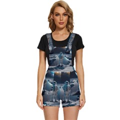 Ai Generated Space Astronaut Universe Moon Earth Short Overalls by Ravend