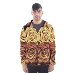 Flowers Roses Plant Bloom Blossom Men s Hooded Windbreaker by Ravend