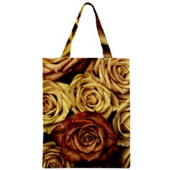 Flowers Roses Plant Bloom Blossom Zipper Classic Tote Bag by Ravend