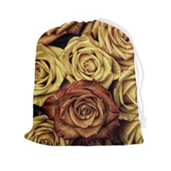 Flowers Roses Plant Bloom Blossom Drawstring Pouch (2xl) by Ravend