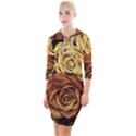 Flowers Roses Plant Bloom Blossom Quarter Sleeve Hood Bodycon Dress View1