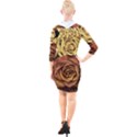 Flowers Roses Plant Bloom Blossom Quarter Sleeve Hood Bodycon Dress View2