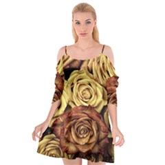 Flowers Roses Plant Bloom Blossom Cutout Spaghetti Strap Chiffon Dress by Ravend