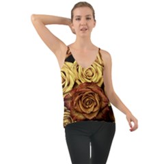 Flowers Roses Plant Bloom Blossom Chiffon Cami by Ravend