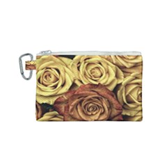 Flowers Roses Plant Bloom Blossom Canvas Cosmetic Bag (small) by Ravend