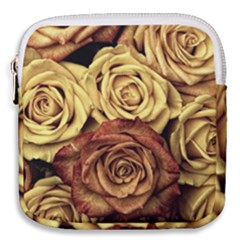 Flowers Roses Plant Bloom Blossom Mini Square Pouch by Ravend