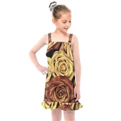 Flowers Roses Plant Bloom Blossom Kids  Overall Dress by Ravend