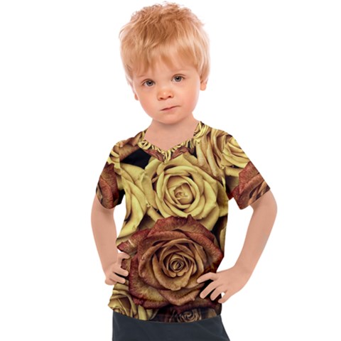 Flowers Roses Plant Bloom Blossom Kids  Sports Tee by Ravend