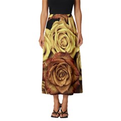 Flowers Roses Plant Bloom Blossom Classic Midi Chiffon Skirt