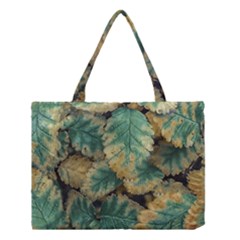 Colored Close Up Plants Leaves Pattern Medium Tote Bag by dflcprintsclothing