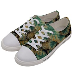 Colored Close Up Plants Leaves Pattern Men s Low Top Canvas Sneakers by dflcprintsclothing