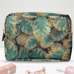 Colored Close Up Plants Leaves Pattern Make Up Pouch (medium) by dflcprintsclothing