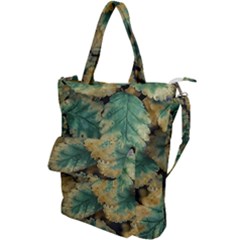 Colored Close Up Plants Leaves Pattern Shoulder Tote Bag by dflcprintsclothing