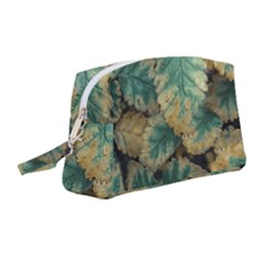 Colored Close Up Plants Leaves Pattern Wristlet Pouch Bag (medium) by dflcprintsclothing