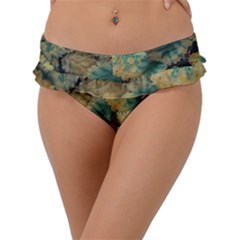 Colored Close Up Plants Leaves Pattern Frill Bikini Bottoms by dflcprintsclothing