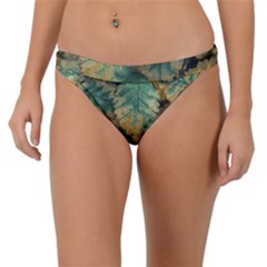 Colored Close Up Plants Leaves Pattern Band Bikini Bottoms by dflcprintsclothing