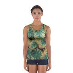 Colored Close Up Plants Leaves Pattern Sport Tank Top 