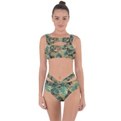 Colored Close Up Plants Leaves Pattern Bandaged Up Bikini Set  by dflcprintsclothing