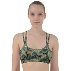 Colored Close Up Plants Leaves Pattern Line Them Up Sports Bra by dflcprintsclothing