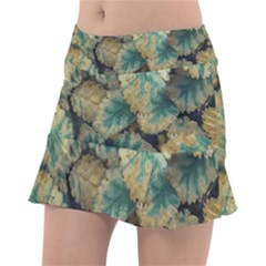 Colored Close Up Plants Leaves Pattern Classic Tennis Skirt by dflcprintsclothing