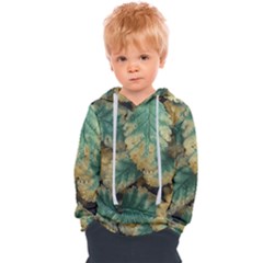 Colored Close Up Plants Leaves Pattern Kids  Overhead Hoodie