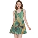 Colored Close Up Plants Leaves Pattern Inside Out Reversible Sleeveless Dress View3