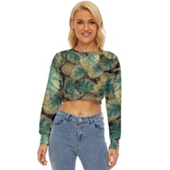 Colored Close Up Plants Leaves Pattern Lightweight Long Sleeve Sweatshirt by dflcprintsclothing