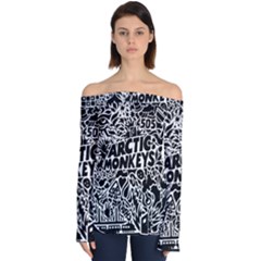 Arctic Monkeys Digital Wallpaper Pattern No People Creativity Off Shoulder Long Sleeve Top by Sudhe