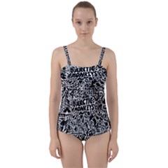 Arctic Monkeys Digital Wallpaper Pattern No People Creativity Twist Front Tankini Set by Sudhe