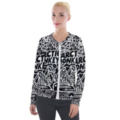 Arctic Monkeys Digital Wallpaper Pattern No People Creativity Velvet Zip Up Jacket by Sudhe