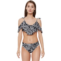 Arctic Monkeys Digital Wallpaper Pattern No People Creativity Ruffle Edge Tie Up Bikini Set	