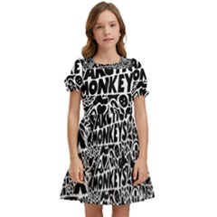 Arctic Monkeys Digital Wallpaper Pattern No People Creativity Kids  Puff Sleeved Dress by Sudhe