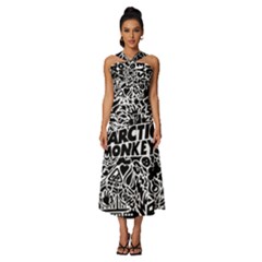 Arctic Monkeys Digital Wallpaper Pattern No People Creativity Sleeveless Cross Front Cocktail Midi Chiffon Dress