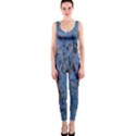 Blue Abstract Texture Print One Piece Catsuit View1